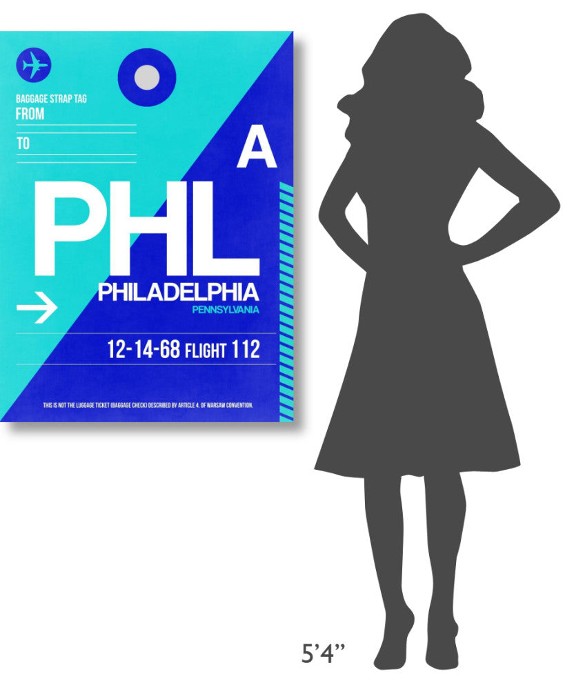 "PHL Philadelphia Luggage Tag 1" Fine Art Print
