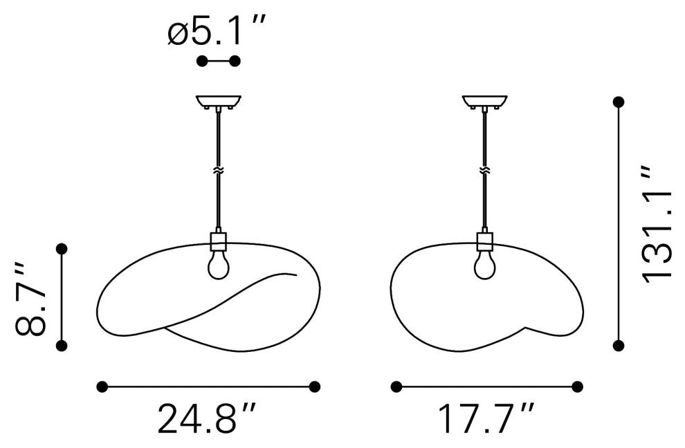 Pendant Ceiling Light Fixture, Steel Metal, Polyester, Natural, Lounge Cafe