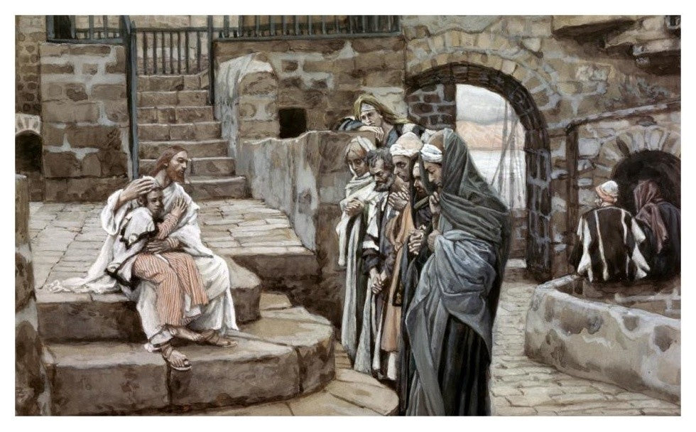 "Jesus and The Little Child" Digital Paper Print by James Tissot, 32"x20"