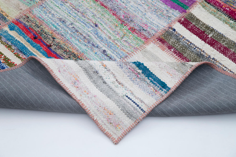 Rug N Carpet - Handmade Turkish 6' 5'' x 9' 6'' Unique Patchwork Kilim Rug