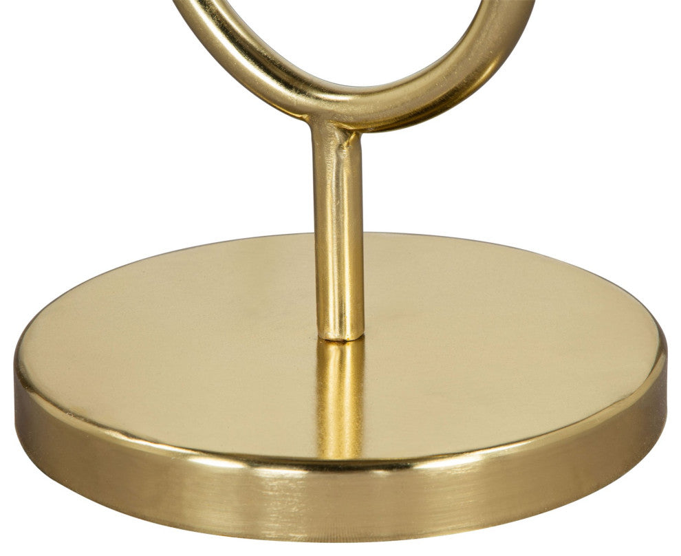 Sofa Side Table, Round, Artificial Marble, Iron Metal, White, Gold, Hospitality