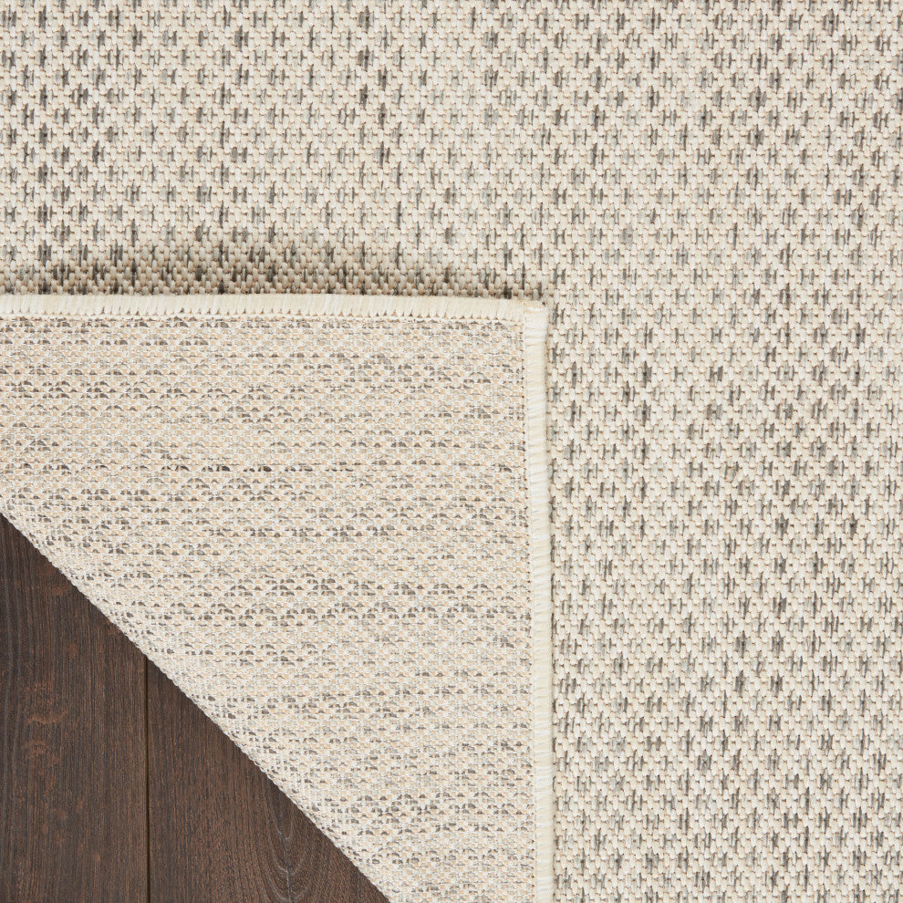 Nourison Courtyard 4' x 6' Ivory Silver Modern Area Rug