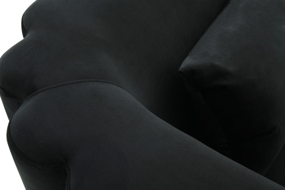Callie Black Velvet Sofa