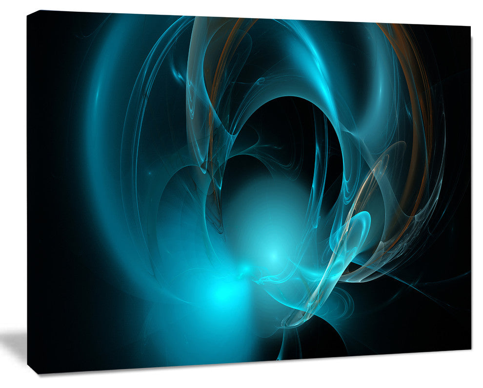Blue Fractal Galactic Nebula, Oversized Abstract Canvas Art Print, 60x40