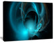 Blue Fractal Galactic Nebula, Oversized Abstract Canvas Art Print, 60x40