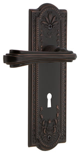 Meadows Plate With Keyhole Fleur Lever, Timeless Bronze, Right-Handed