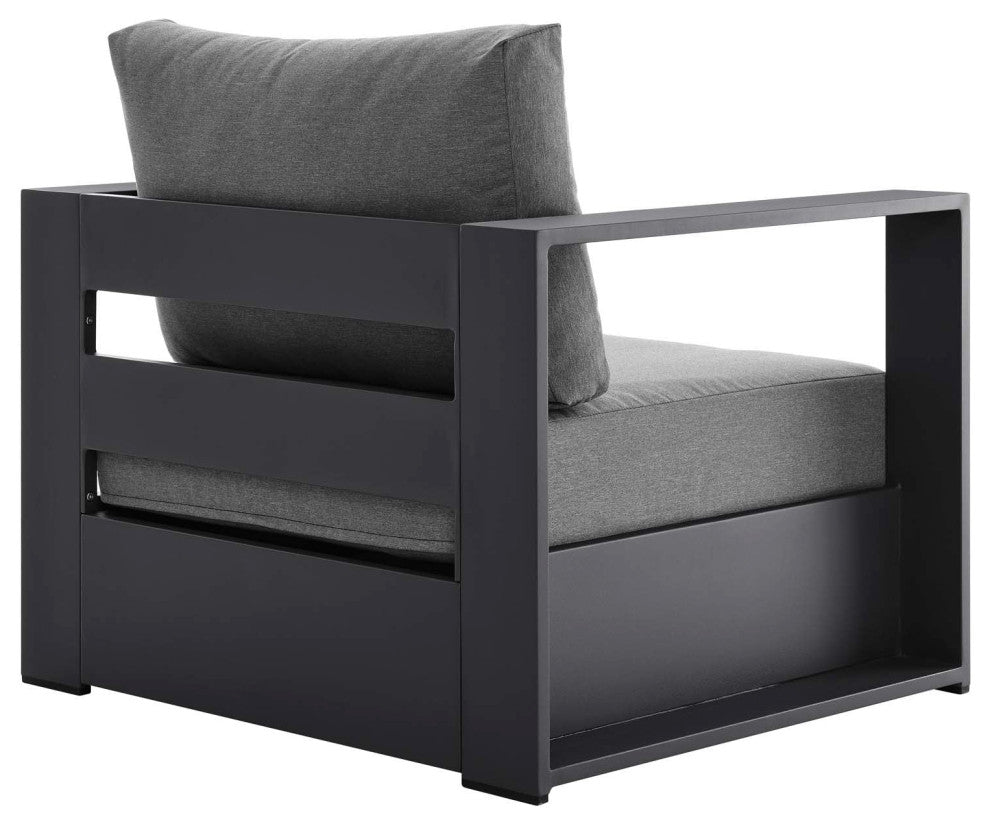 Brentwood Outdoor Patio Powder-Coated Aluminum Armchair, Charcoal