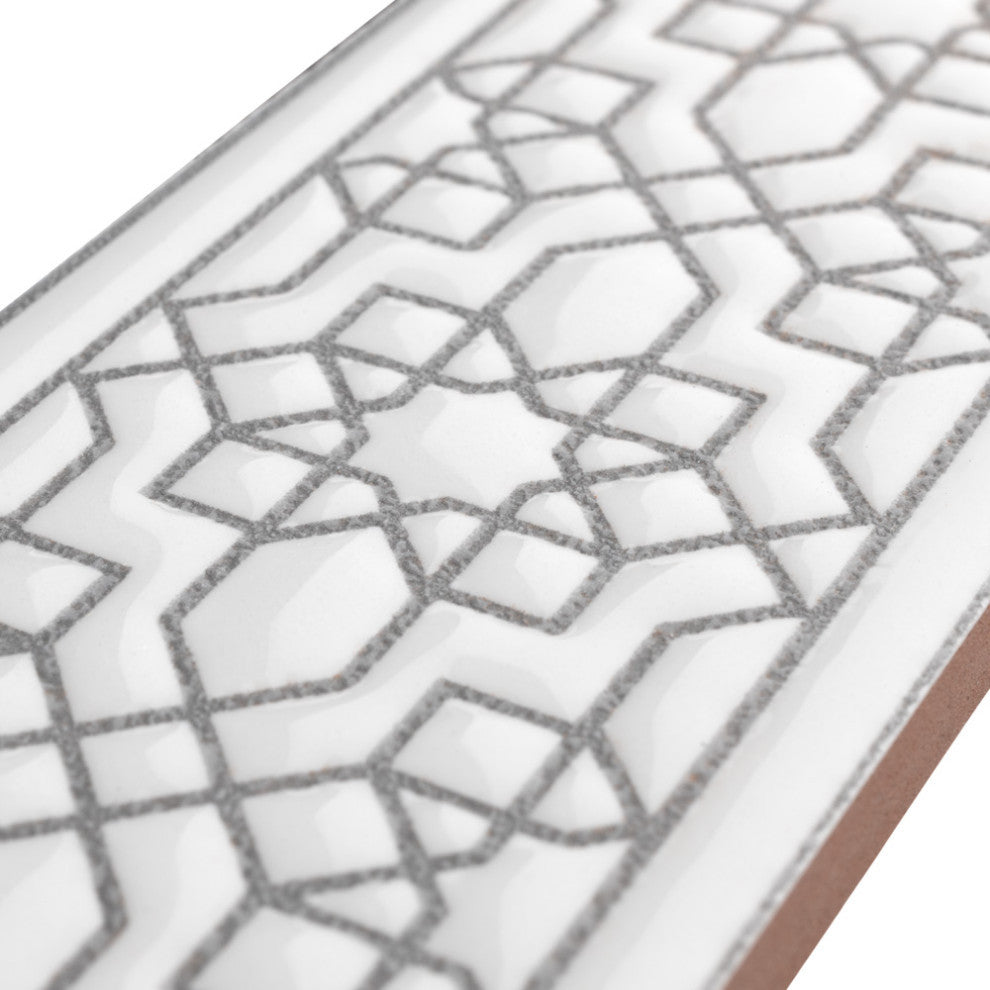 Sevillano Listello Estrella White Ceramic Wall Trim