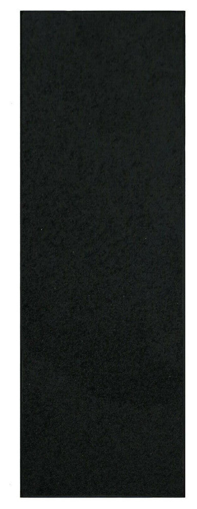 Furnish My Place Black 3' x 14' Solid Color Rug Runner Made In Usa