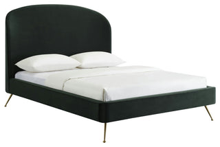 TOV Furniture Vivi Forest Green Velvet Bed in Queen
