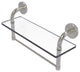 Remi 16" Glass Vanity Shelf with Towel Bar, Satin Nickel