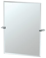Bleu 24" Frameless Rectangle Mirror, Satin Nickel