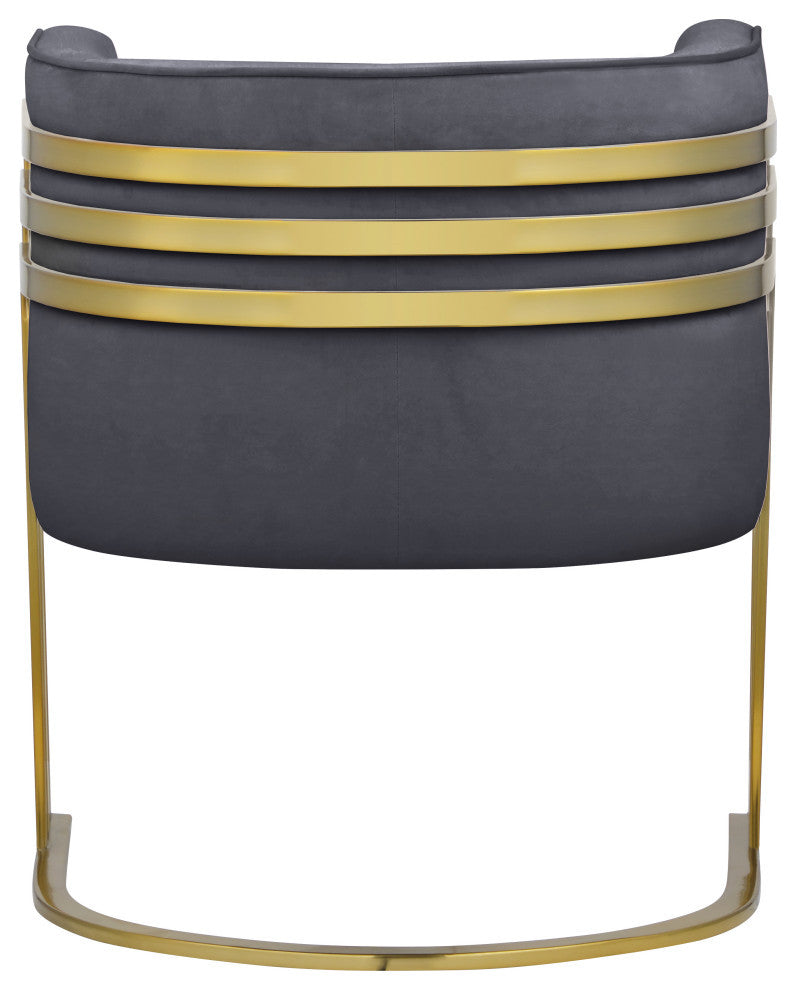 Rays Velvet Upholstered Accent Chair, Gray
