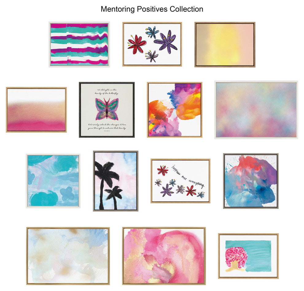 Sylvie Sorbet Framed Canvas by Mentoring Positives, Natural 2 Piece 18x24