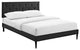 Terisa Full Vinyl Platform Bed With Round Tapered Legs, Black