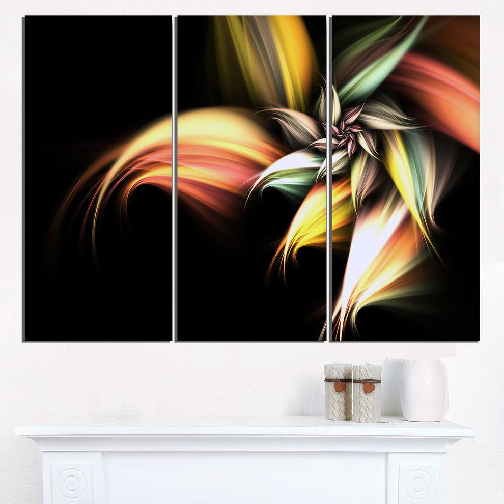 "Light Orange Pink Flower" Metal Wall Art, 3 Panels, 36"x28"
