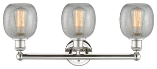 Belfast 3-Light 24" Bath Vanity Light, Polished Nickel, Clear Crackle