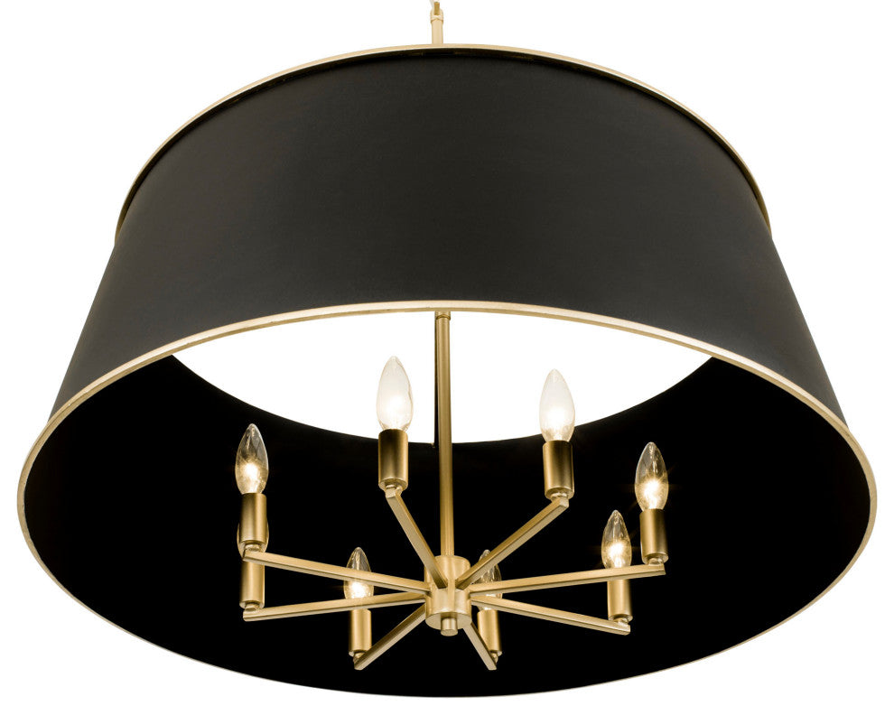 Coco 8-Lt  Pendant - Matte Black/French Gold