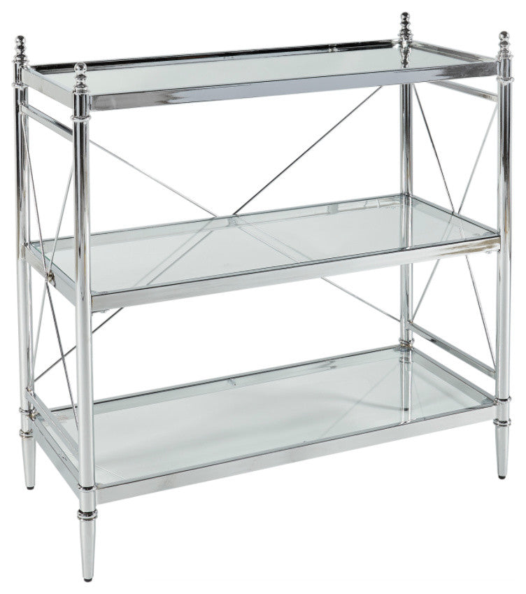 Pinnacle Chrome and Glass Floor Console