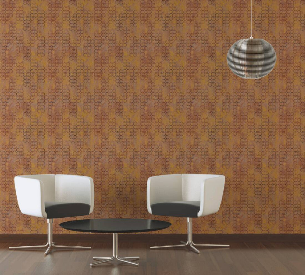 Sample, Geometric Textured Wallpaper Featuring Honeycomb Pattern, 374243