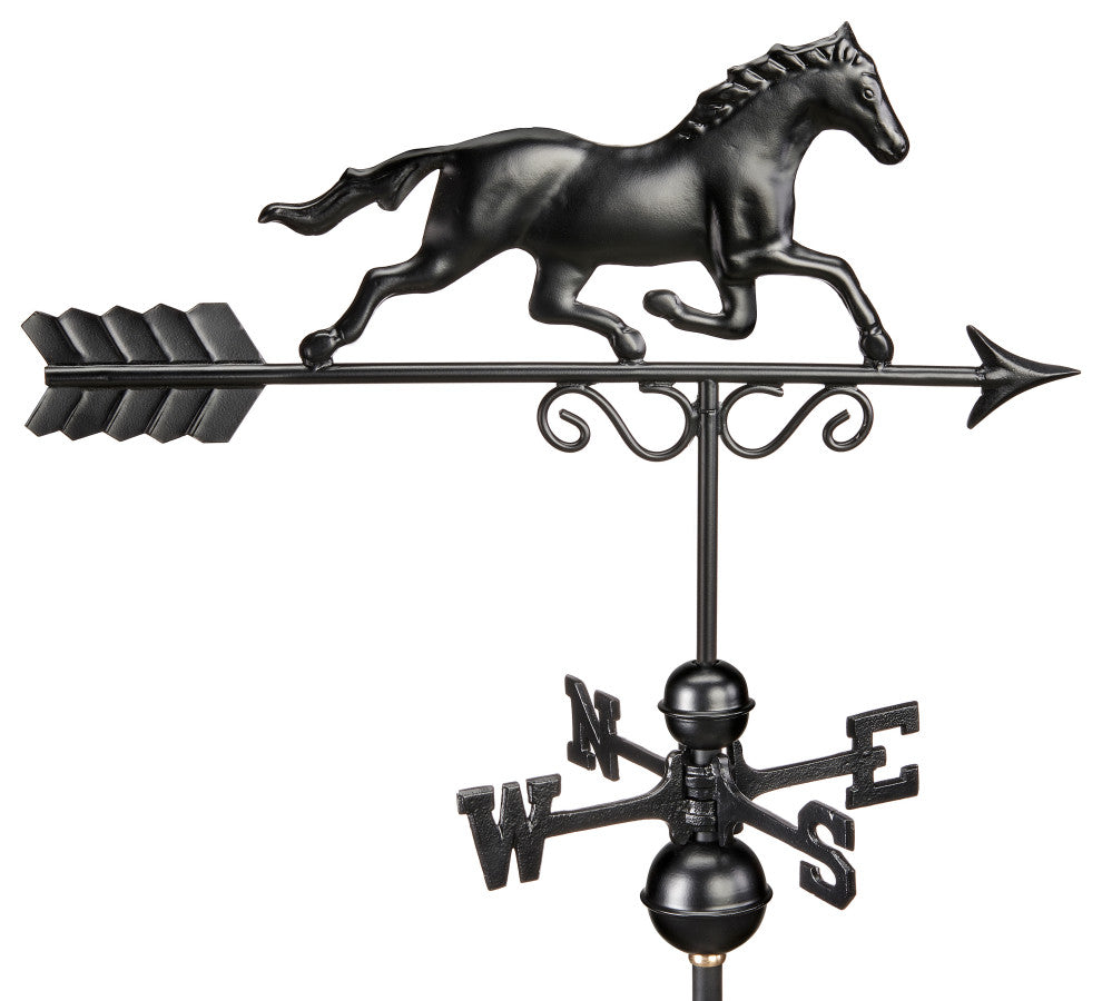 Galloping Horse Weathervane 1974K Black Finish by Good Directions