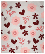 60x80" Flowery Love Valentine's Throw Blanket, Gray