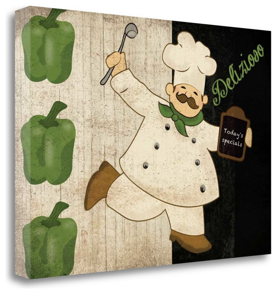 "Chef Delizioso" By Piper Ballantyne, Giclee Print on Gallery Wrap Canvas