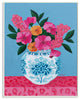 Flower Vase Pink Blue Painting, 10"x15"