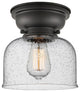 Large Bell 1-Light Flush Mount, Matte Black, Seedy