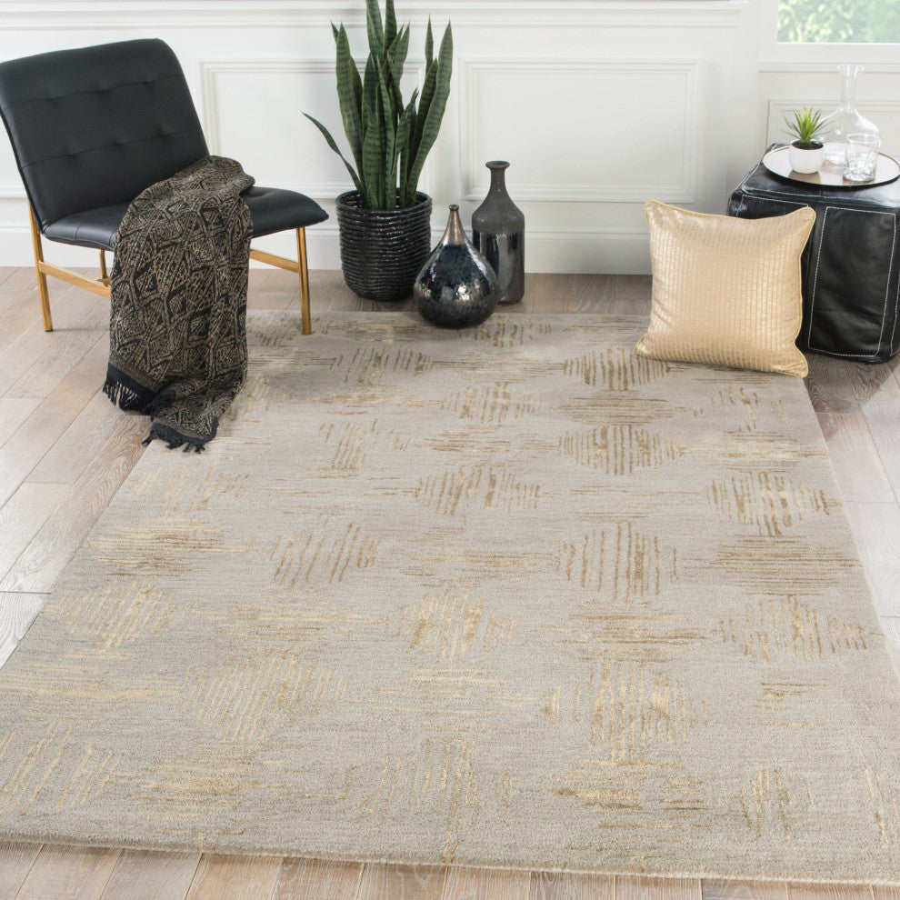 Jaipur Living Banister Handmade Taupe/Gold Rug, 2'x3'
