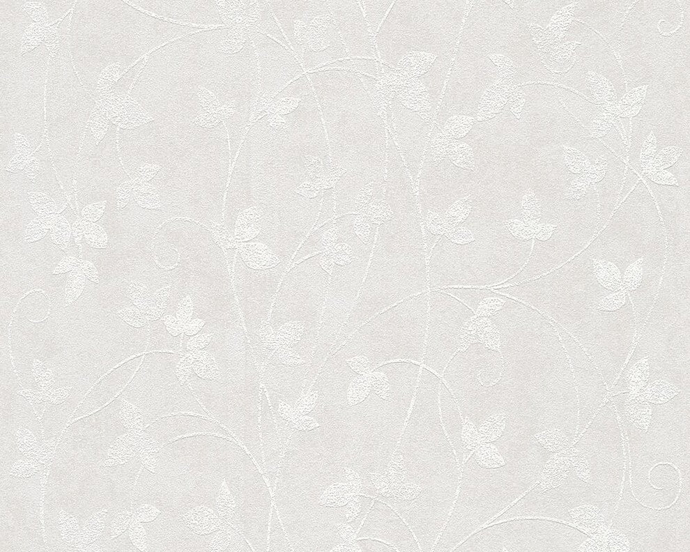 Memory2, Romantic Cottage Style Fresh Pastel White Matt Wallpaper Roll
