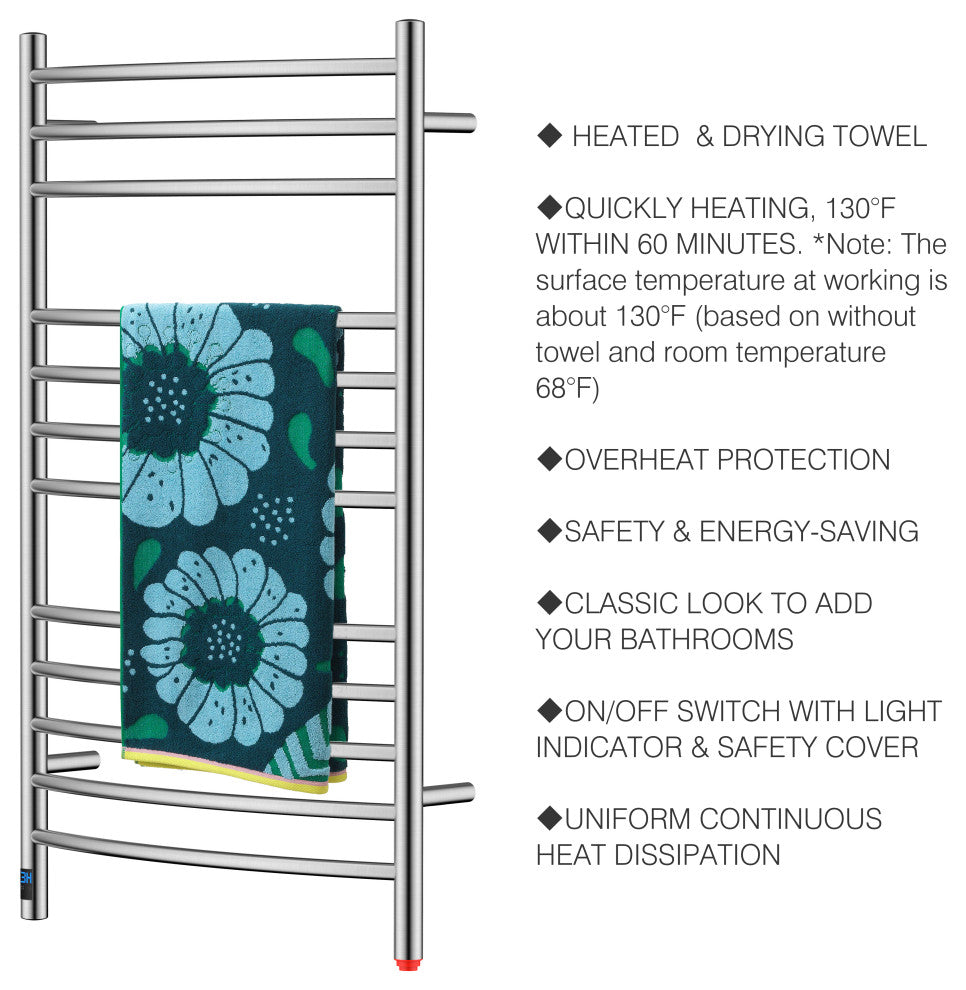 HEATGENE Towel Warmer with Built-in Timer and Temperature Control, Wall-Mounted,