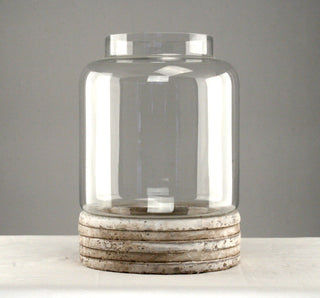 Ridged Pottery Jar, Large