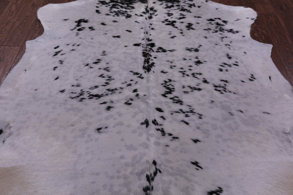 Salt and Pepper Natural Cowhide Rug 6' 10" X 6' 9" C2238