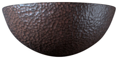 Ambiance Small Quarter Sphere, Wall Sconce, Hammered Iron