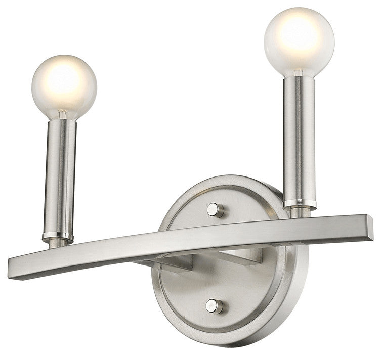 Two Light Silver Wall Sconce