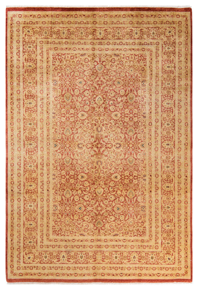 Mogul, One-of-a-Kind Hand-Knotted Area Rug, Orange, 6' 3" x 9' 2"