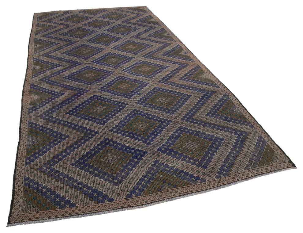 Rug N Carpet - Handwoven Anatolian 5' 10'' x 12' 1'' Vintage Wool Kilim Rug