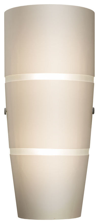 Madison 17" White LED Handcrafted Glass Wall Sconce, Satin Nickel2700K 90Cri