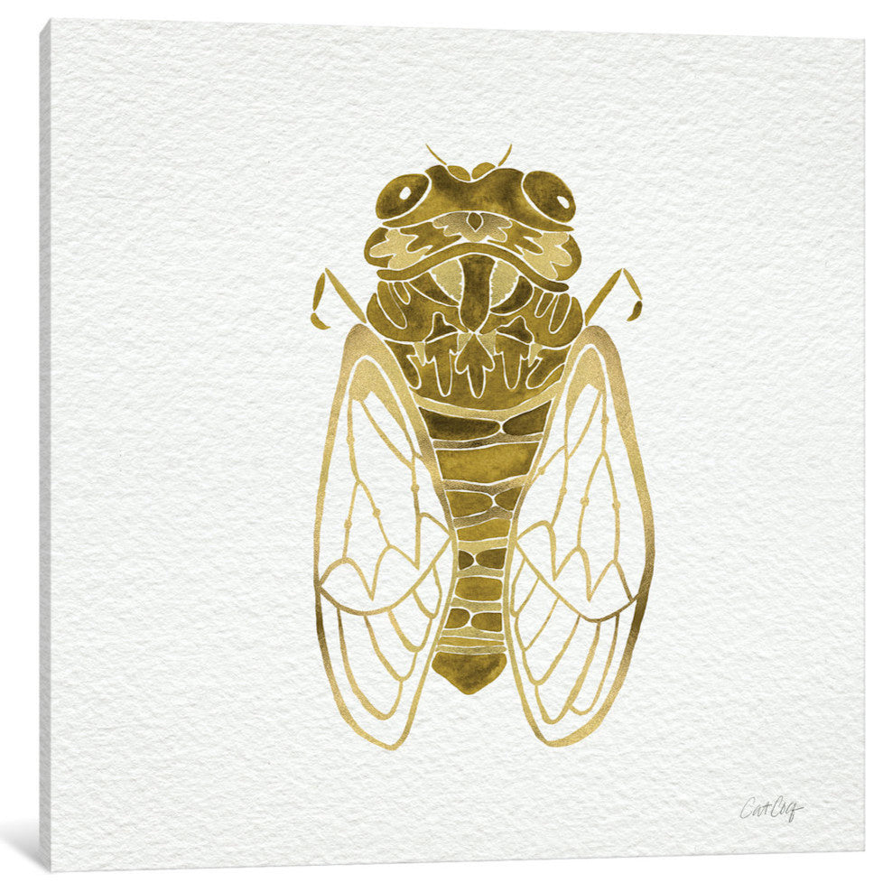 "Cicada Gold Artprint" by Cat Coquillette, 26x26x1.5