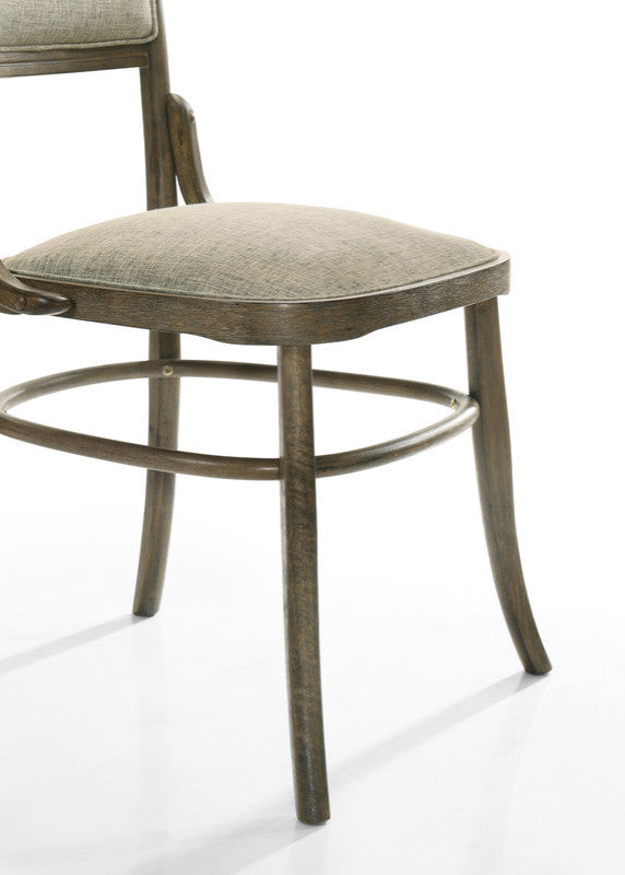 Bistro Vintage Walnut Contemporary Fabric Dining Chair With Cushion, Set of 2