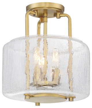 Avalon 3-Light Warm Brass Semi Flush Mount