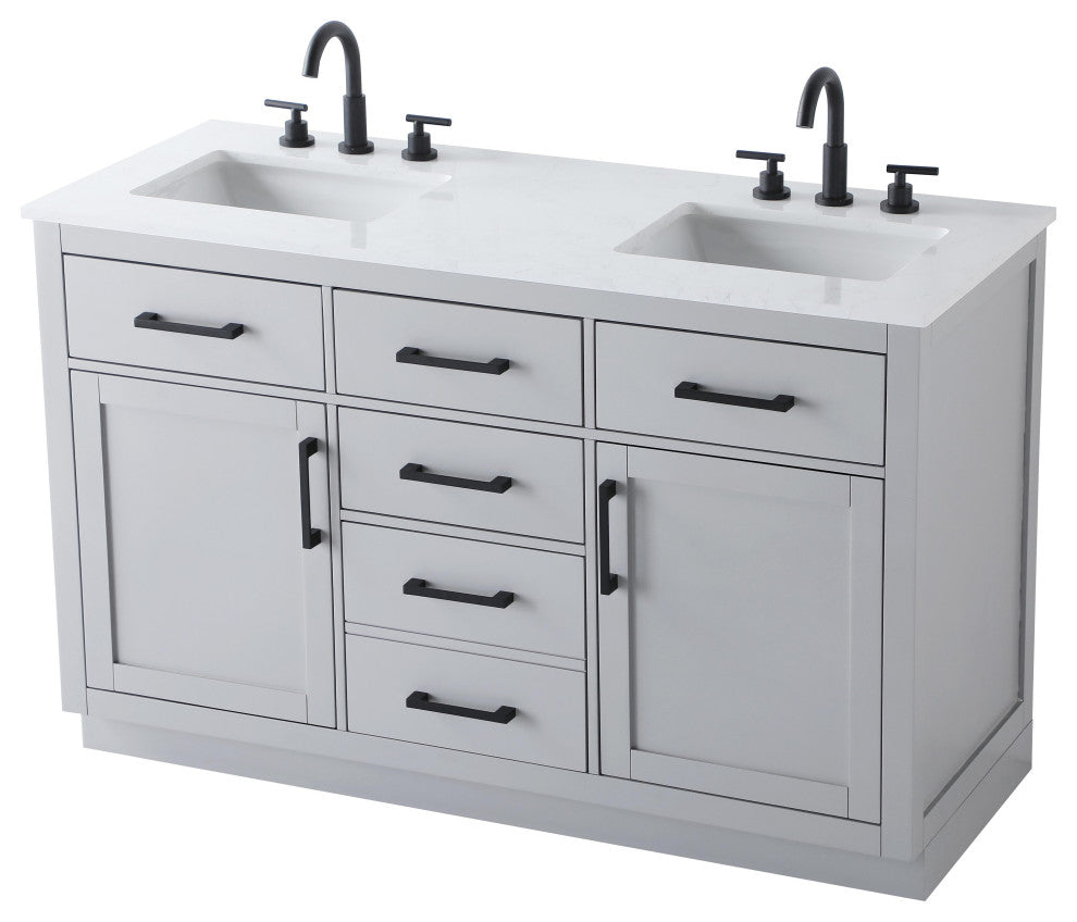 Home Living 54" Double Bathroom Vanity, Grey