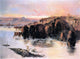 Charles Marion Russell The Buffalo Herd - 21" x 28" Premium Canvas Print