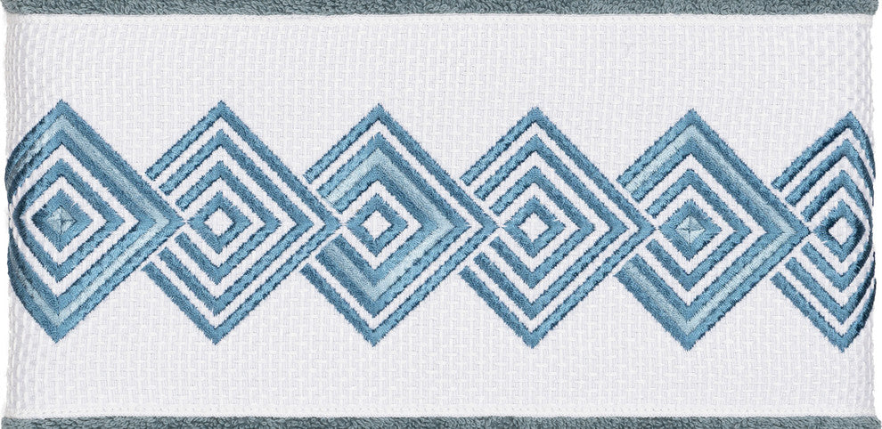 Linum Home Textiles Noah Embellished, Teal, Bath Towel, 4-Piece Set