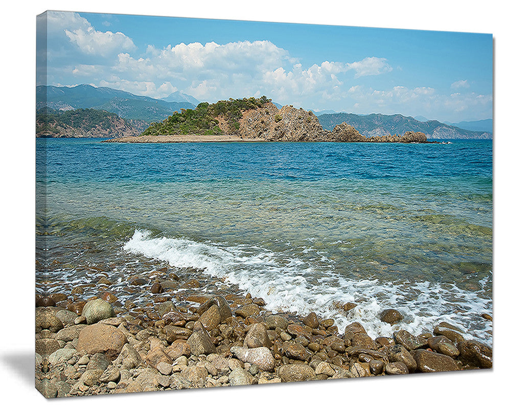 "Small Isle Turkey" Panorama Seashore Canvas Art, 20"x12"