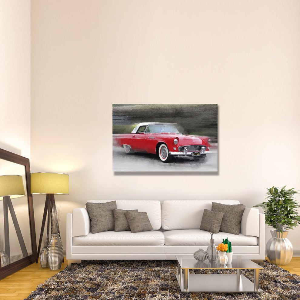 "1955 Ford Thunderbird Watercolor" Fine Art Print