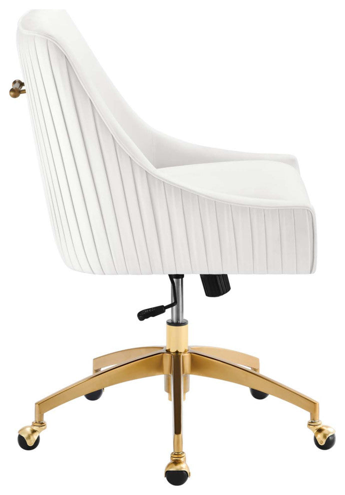 Discern Performance Velvet Office Chair, White