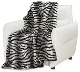 Zephyr 56" x 72" Faux-Fur Throw, Ebony