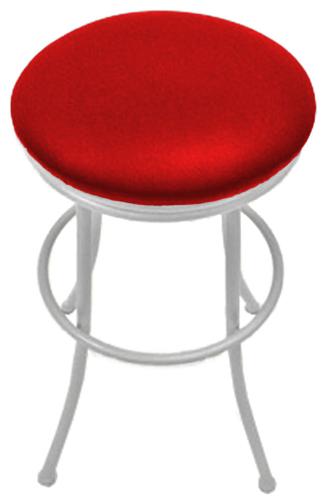 Peyton Fire Red 35inch Extra Tall White Frame Swivel Bar Stool